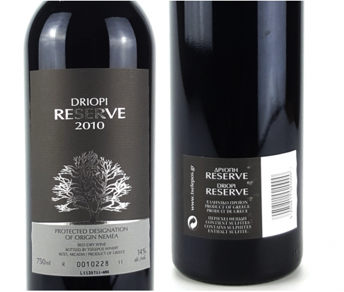 Driopi Reserve 2010 14% - Tselepos Labels