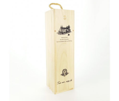 Wooden case for 1 bottle front